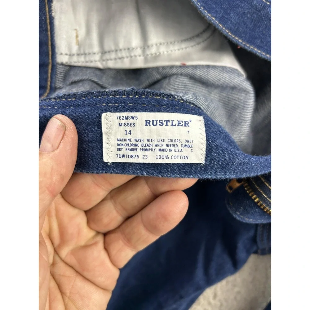 Rustler‎ Jeans Womens 14 Made in USA Blue Pleated High Rise Tapered Mom 762MSW5